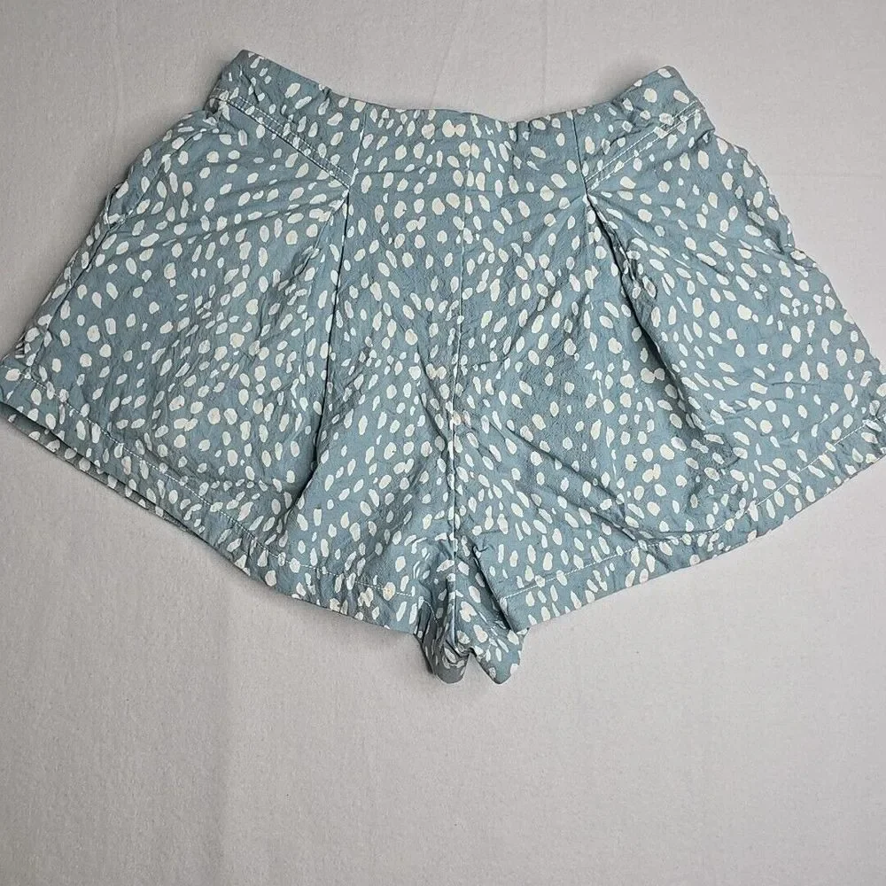 Free People Bennett Shorts high waisted w/ Side pockets‎ flowy size 8 Blue White